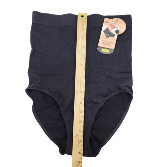 Shapermint Essentials High-Waisted Shaper Panty Size M/L Black Seamless Stretch - Picture 6 of 7